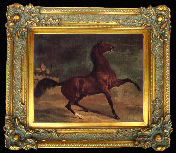 framed  Alfred Dehodencq Horse in a landscape, Ta012-2